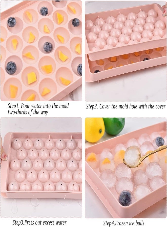 Emergity 33 Cavity Ice Trays for Freezer, Ice Cube Trays for Freezer, Round Ice Cube Tray | Pack of (2) - Image 4